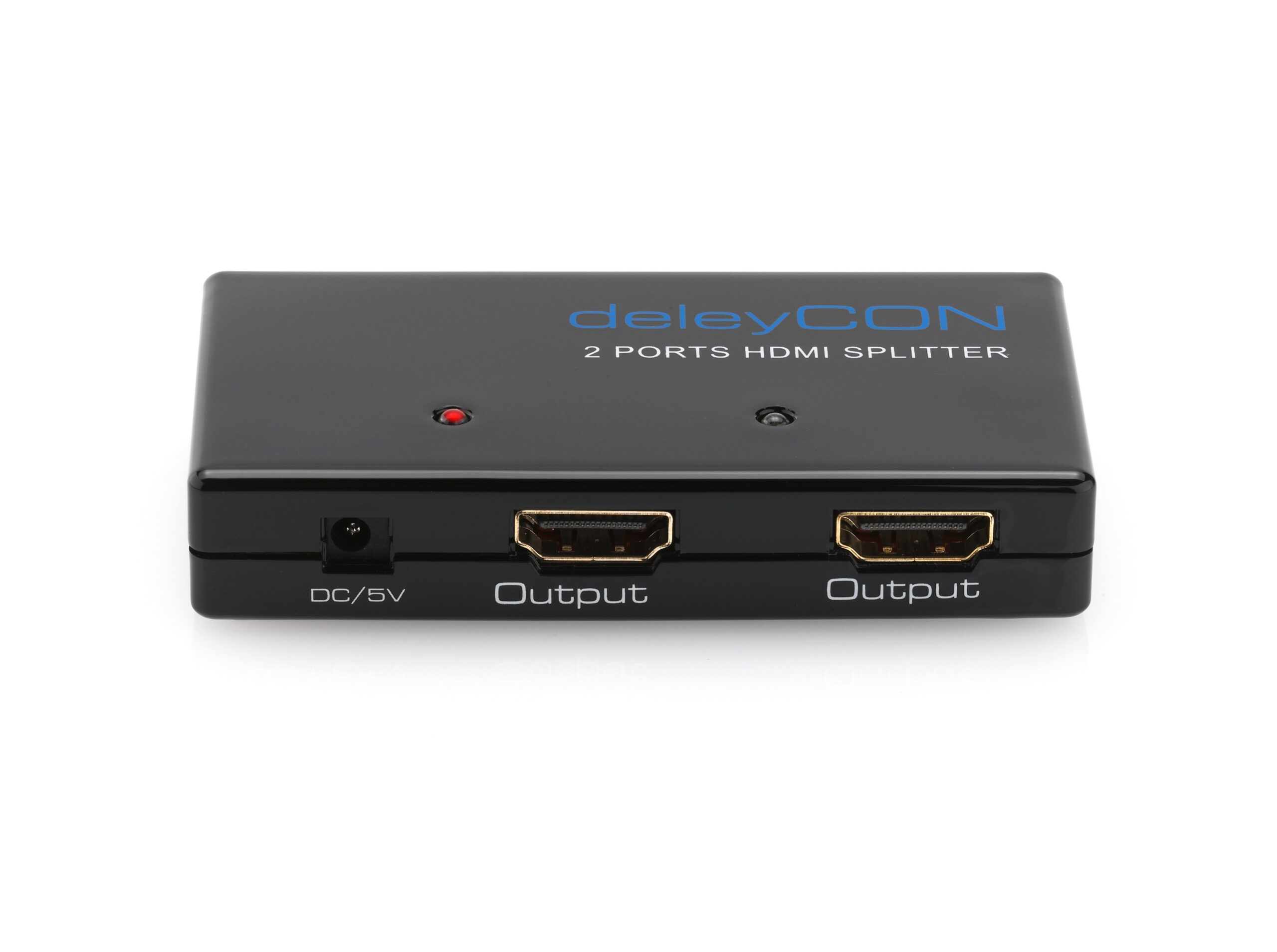 deleyCON HDMI Splitter / Verteiler 2 Port mit Verstärker - 3D Ready bis 1080p